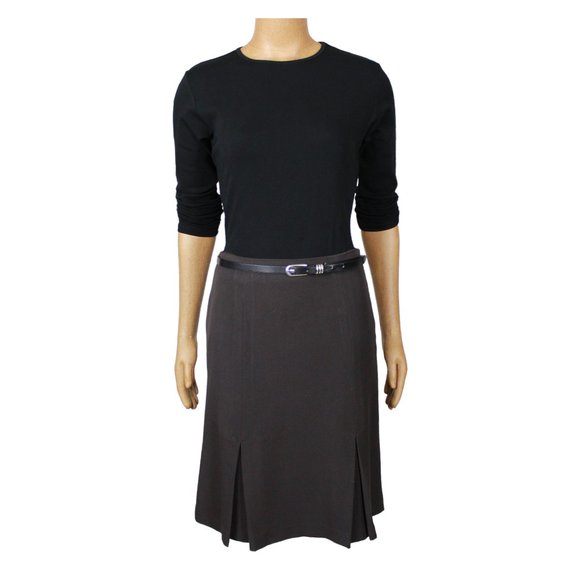 Cleo Brown Pleated Midi Skirt - Picture 13 of 13
